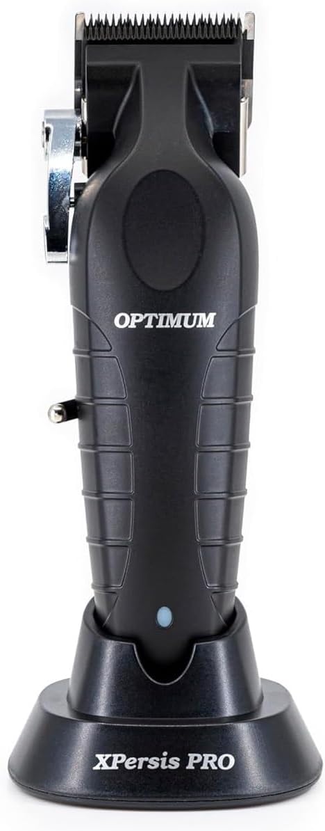 PRO Optimum Professional Hair Clipper for Mens, Barbers Cordless Hair Clipper, Floating Lever Ergonomic Quiet, 6 Hrs Run Time New Technology Metallurgy Static Carbon Steel Taper Blade