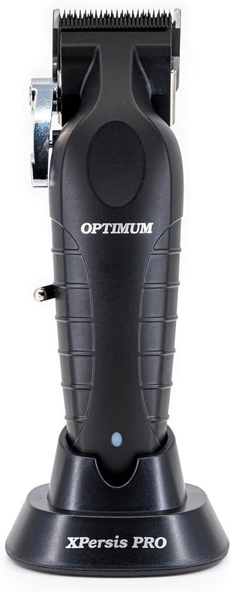 PRO Optimum Cordless Hair Clipper for Barbers, Professional Mens Hair Clipper Floating Lever Ergonomic Design DLC Taper Blade + Electric Razor Foil Shaver with Sharp Blades (Black)