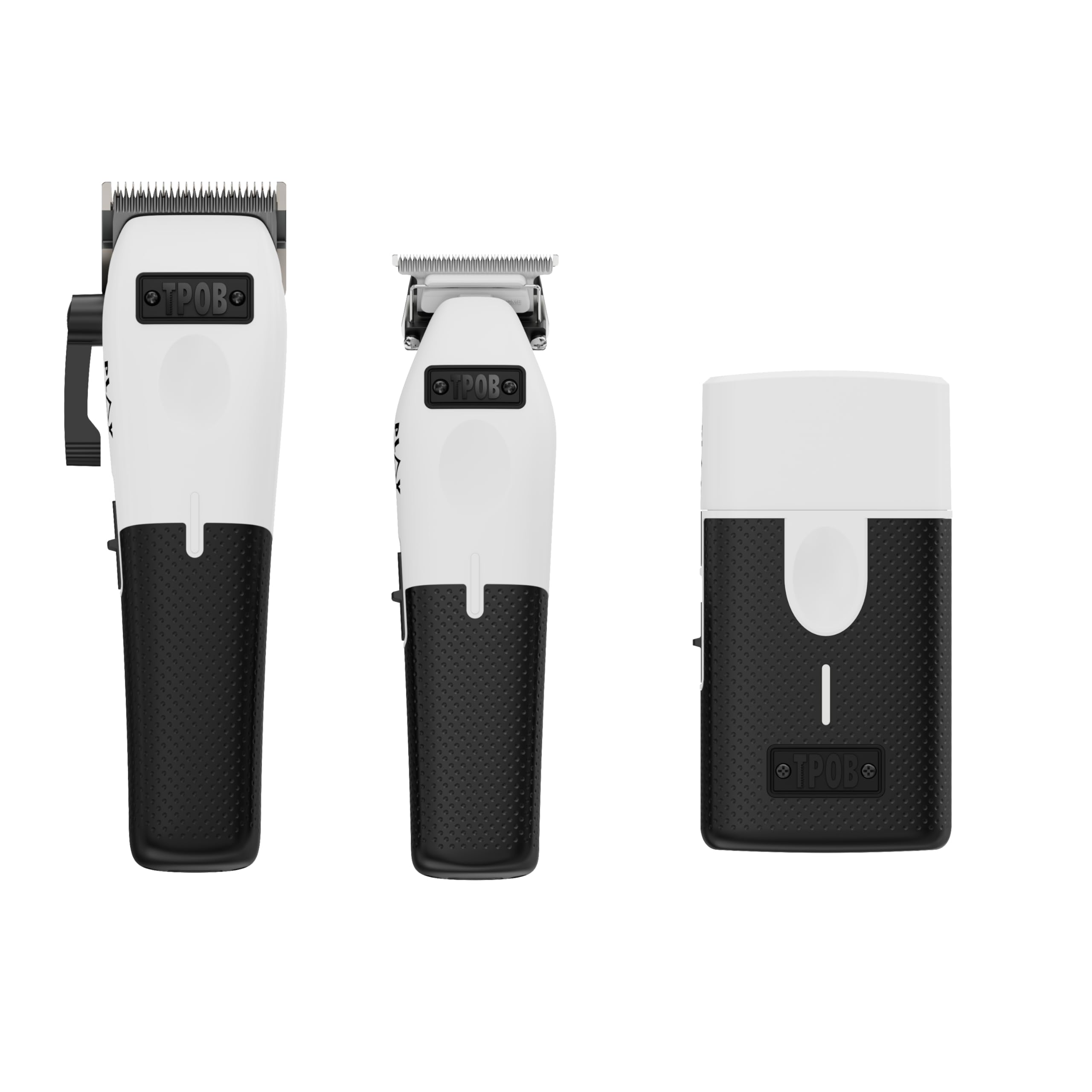 TPOB Play Barber Hair Clippers for Men 7500 RPM with Rubber Grips (Blackout 3 Set)