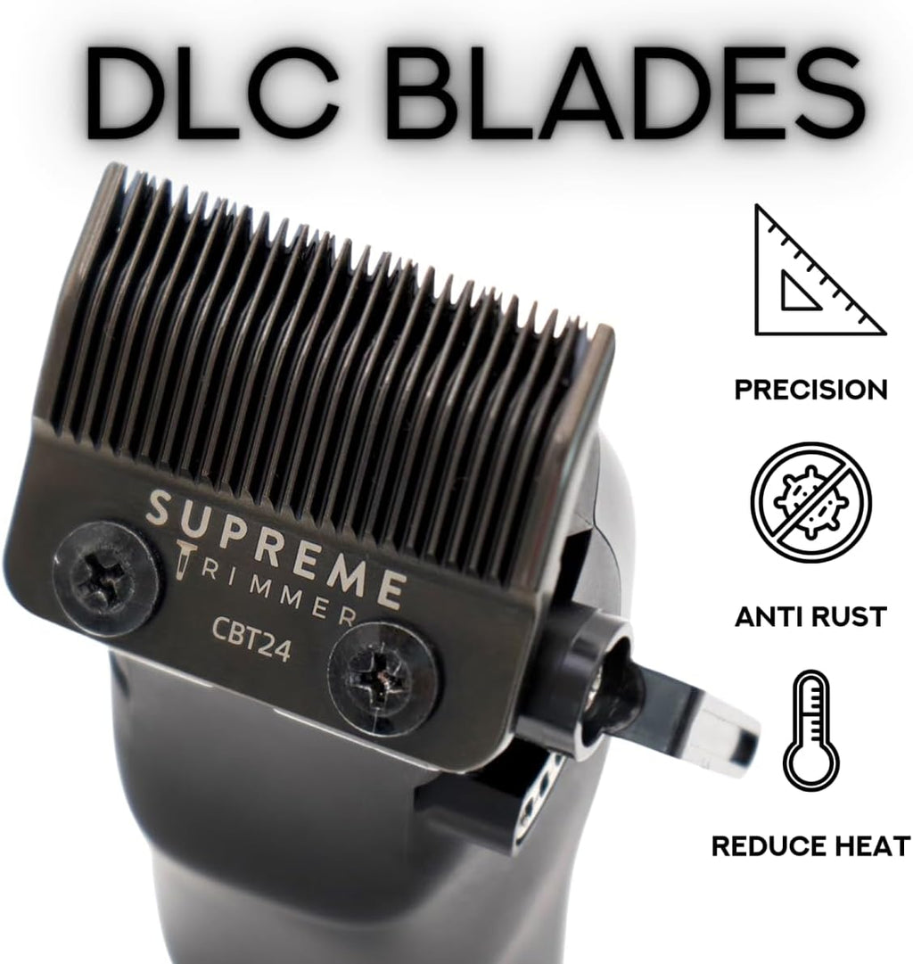 Supreme Trimmer Darkstar 72 Clipper with Magnetic Vector Motor | 180 Min Run Time, 9000 RPM Barber Hair Clipper | Low Noise, Professional Clipper DLC Blades | STC72