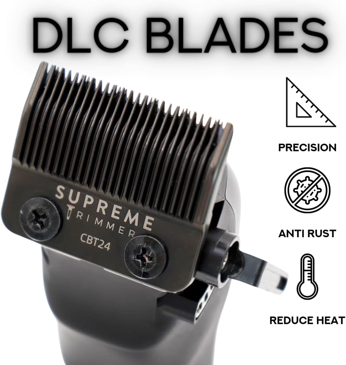 Supreme Trimmer Darkstar 72 Clipper with Magnetic Vector Motor | 180 Min Run Time, 9000 RPM Barber Hair Clipper | Low Noise, Professional Clipper DLC Blades | STC72
