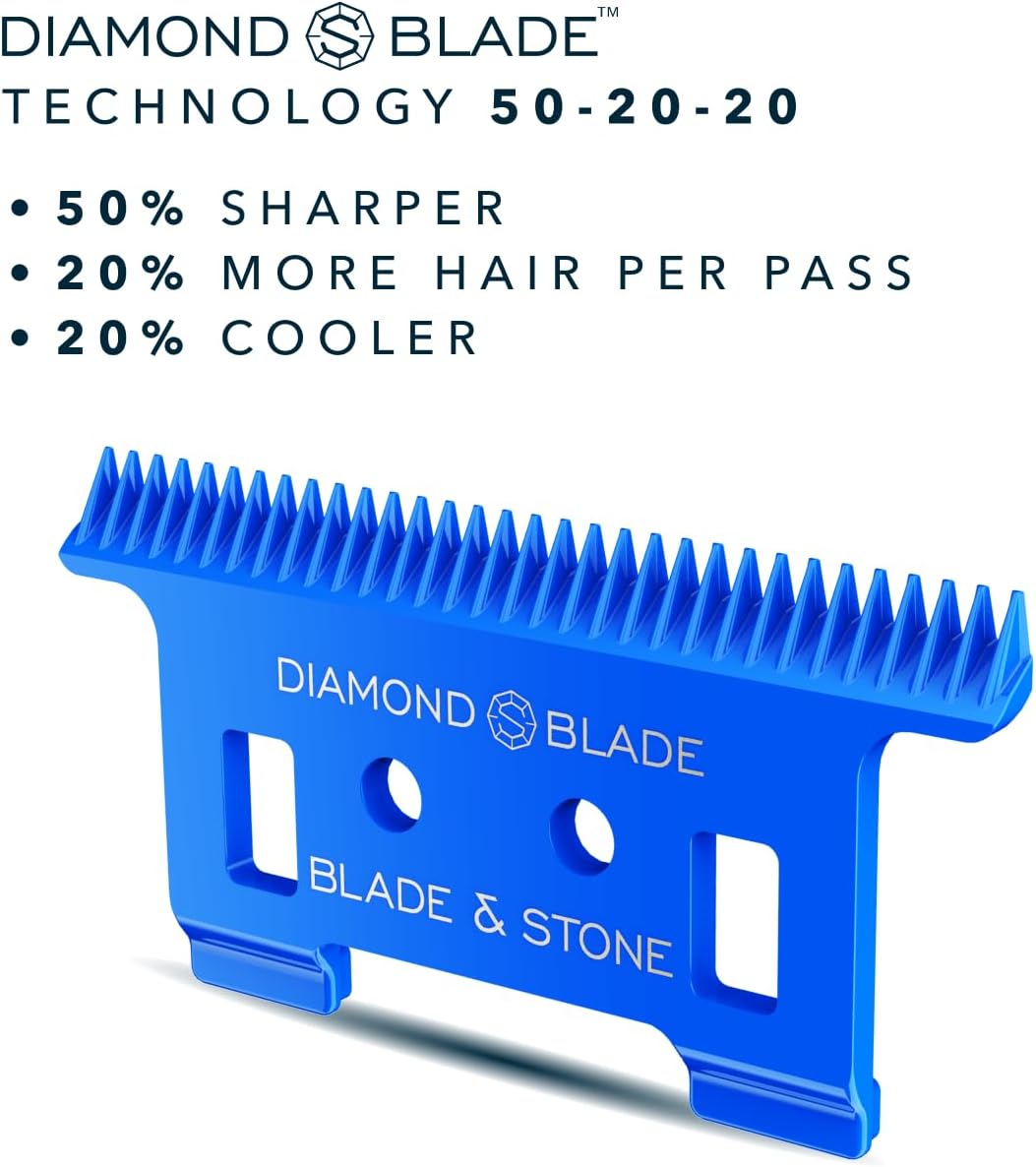 Blade & Stone Professional Hair Trimmer for Men PT301 | Diamond-S Blade | Micro-Gap Tech | 7200 RPM Durable Motor, All-Metal, Cordless Hair Trimmer - The Aviator