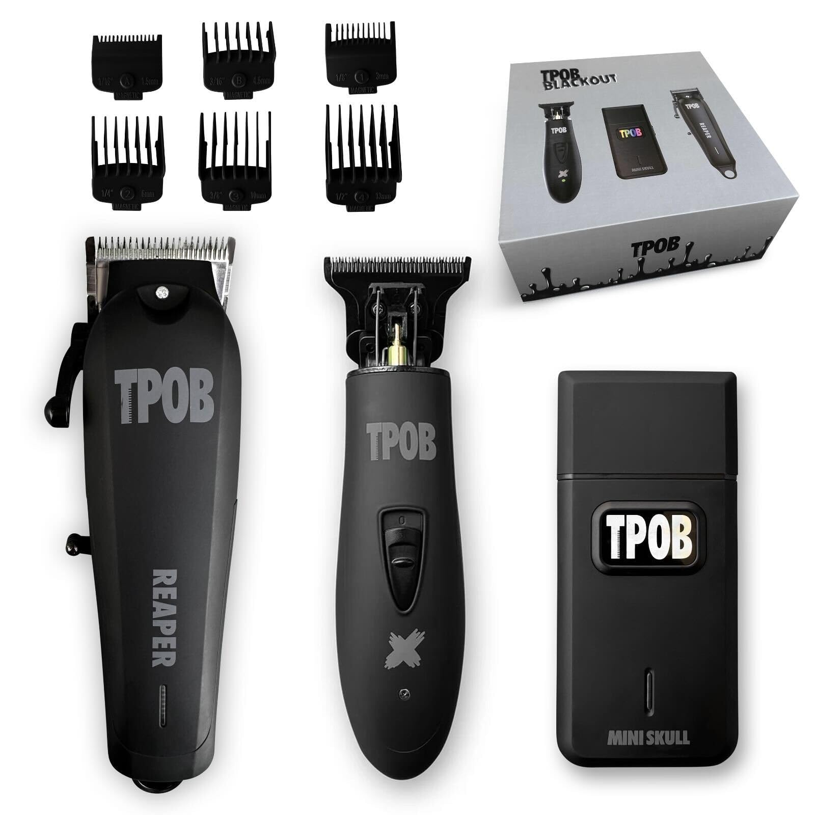 TPOB Slime 2 Barber Hair Clippers Trimmer Shaver Set for Men with Matte Green Case and X Fade Blade