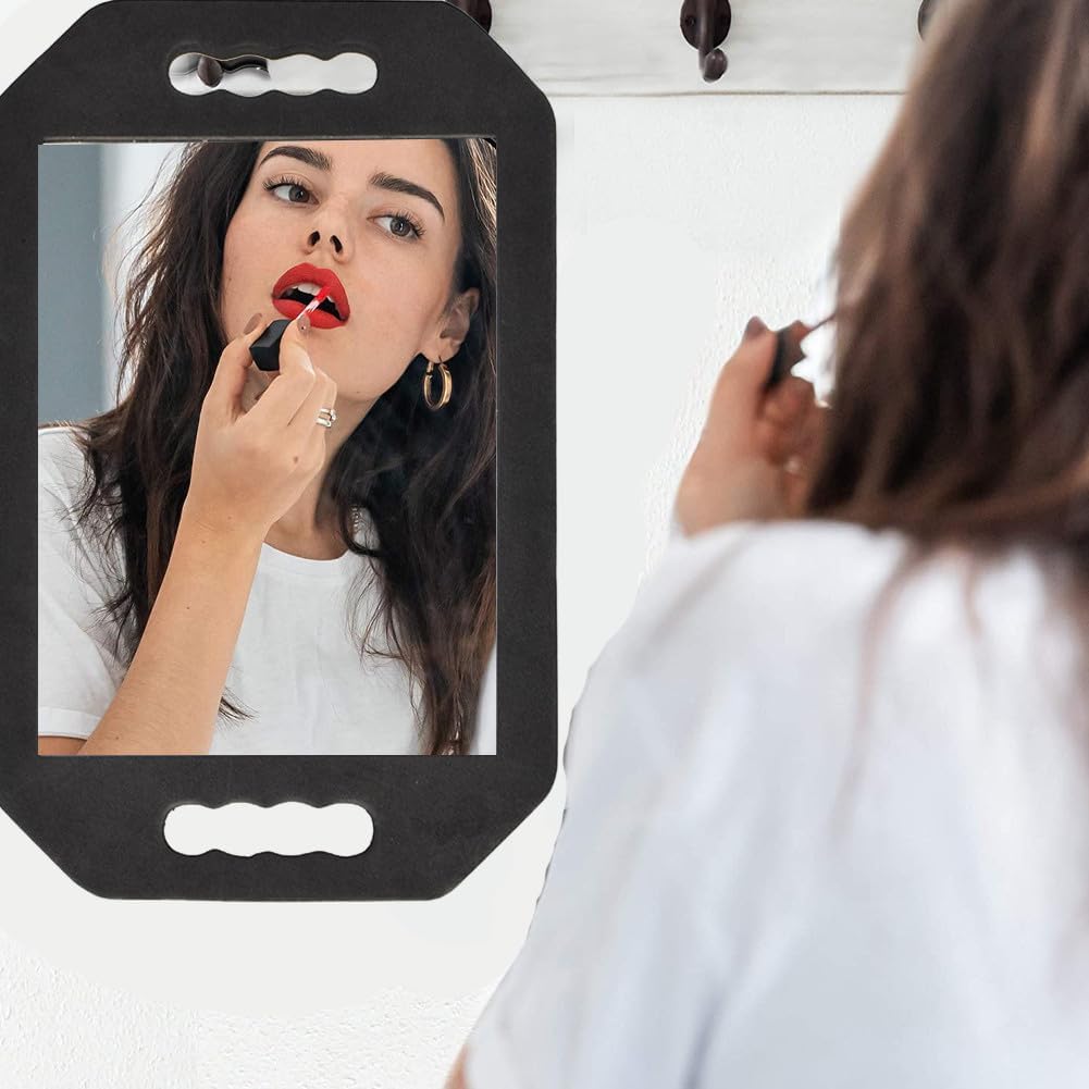 Double Handle Mirror - Large Hand Held Mirror(16.14" x 9.84") Barber Mirrors Handheld,Salon Hand Mirrors with Handle,Barbershop Hair Salon Equipment Hairstylist and Barber Accessories