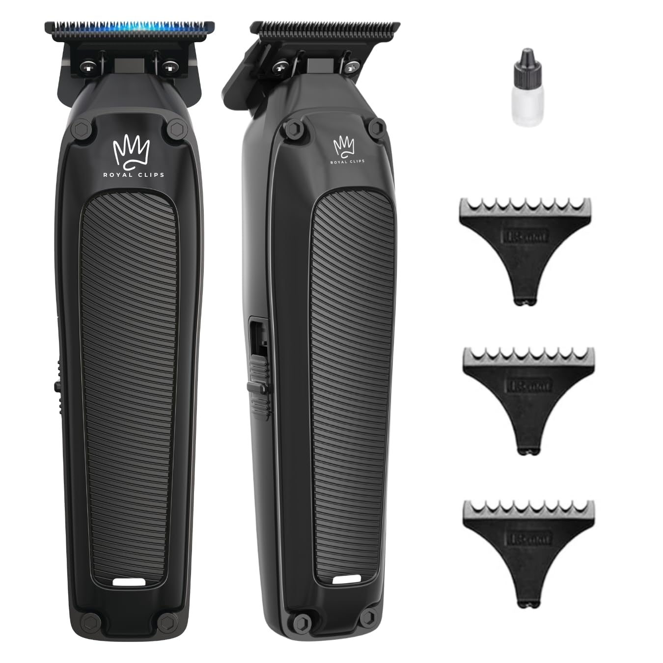 Royal Clips - Fade Kit 2.0 Clippers - 7000rpm Professional Hair Clippers for Men - Detachable DLC Fade Blade - Cordless & Rechargeable - Barber and Home Use - Anti-Slip Grips (Black)
