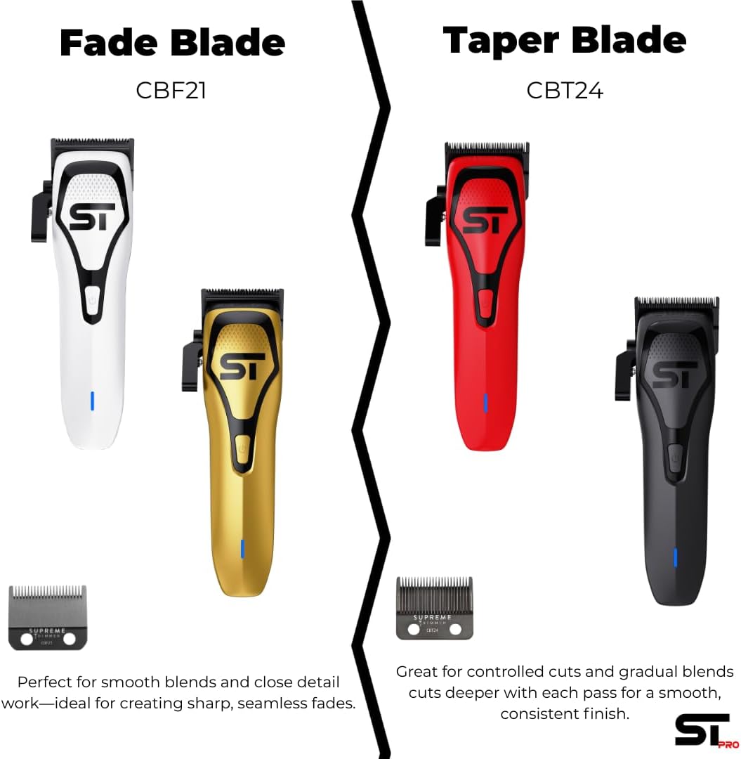 Supreme Trimmer Darkstar 72 Clipper with Magnetic Vector Motor | 180 Min Run Time, 9000 RPM Barber Hair Clipper | Low Noise, Professional Clipper DLC Blades | STC72