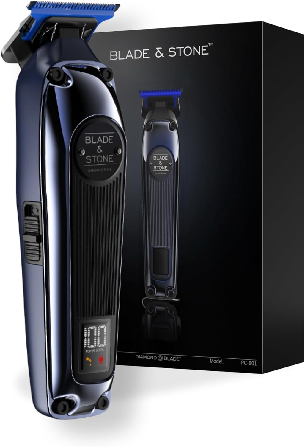 Blade & Stone Professional Hair Trimmer for Men PT301 | Diamond-S Blade | Micro-Gap Tech | 7200 RPM Durable Motor, All-Metal, Cordless Hair Trimmer - Dark Night