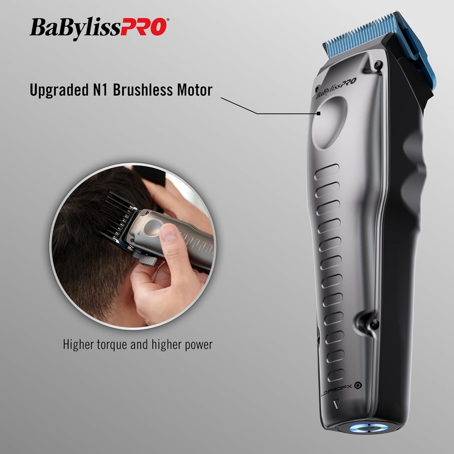 BaBylissPRO FXONE LO-PROFX Professional Cordless Clippers for Men with Interchangeable Battery
