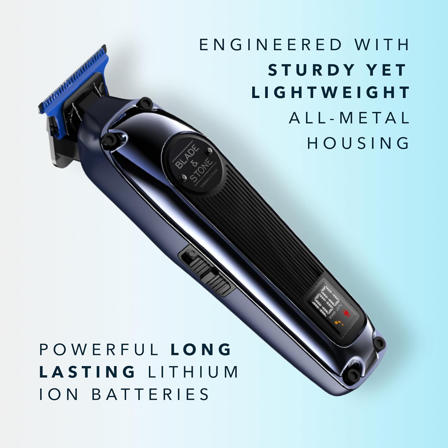Blade & Stone Professional Hair Trimmer for Men PT301 | Diamond-S Blade | Micro-Gap Tech | 7200 RPM Durable Motor, All-Metal, Cordless Hair Trimmer - Dark Night