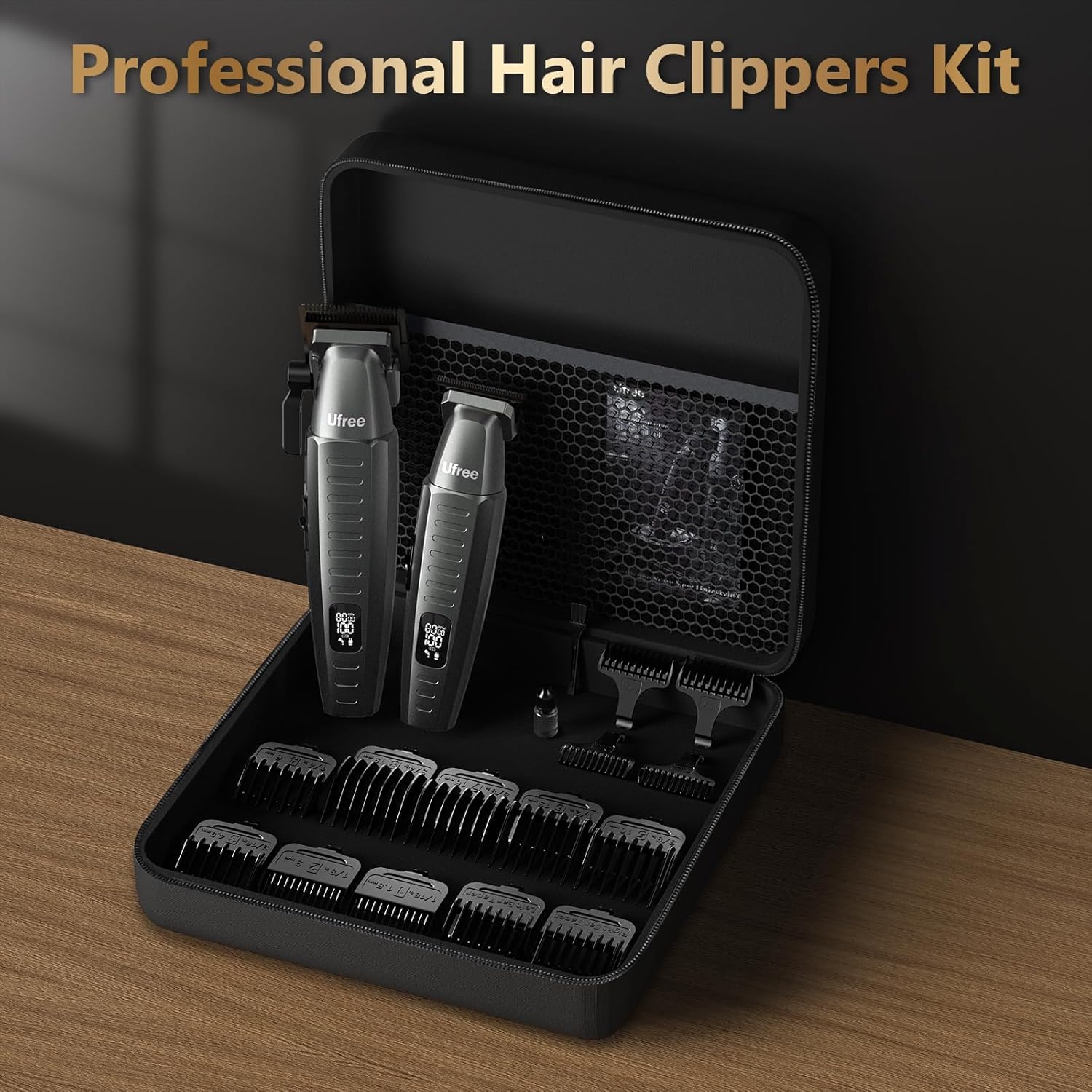 Ufree Professional Hair Clippers for Men, Clippers and Trimmers Set, Barber Clippers, Electric Beard Trimmer with Barber Bag, Gifts for Men