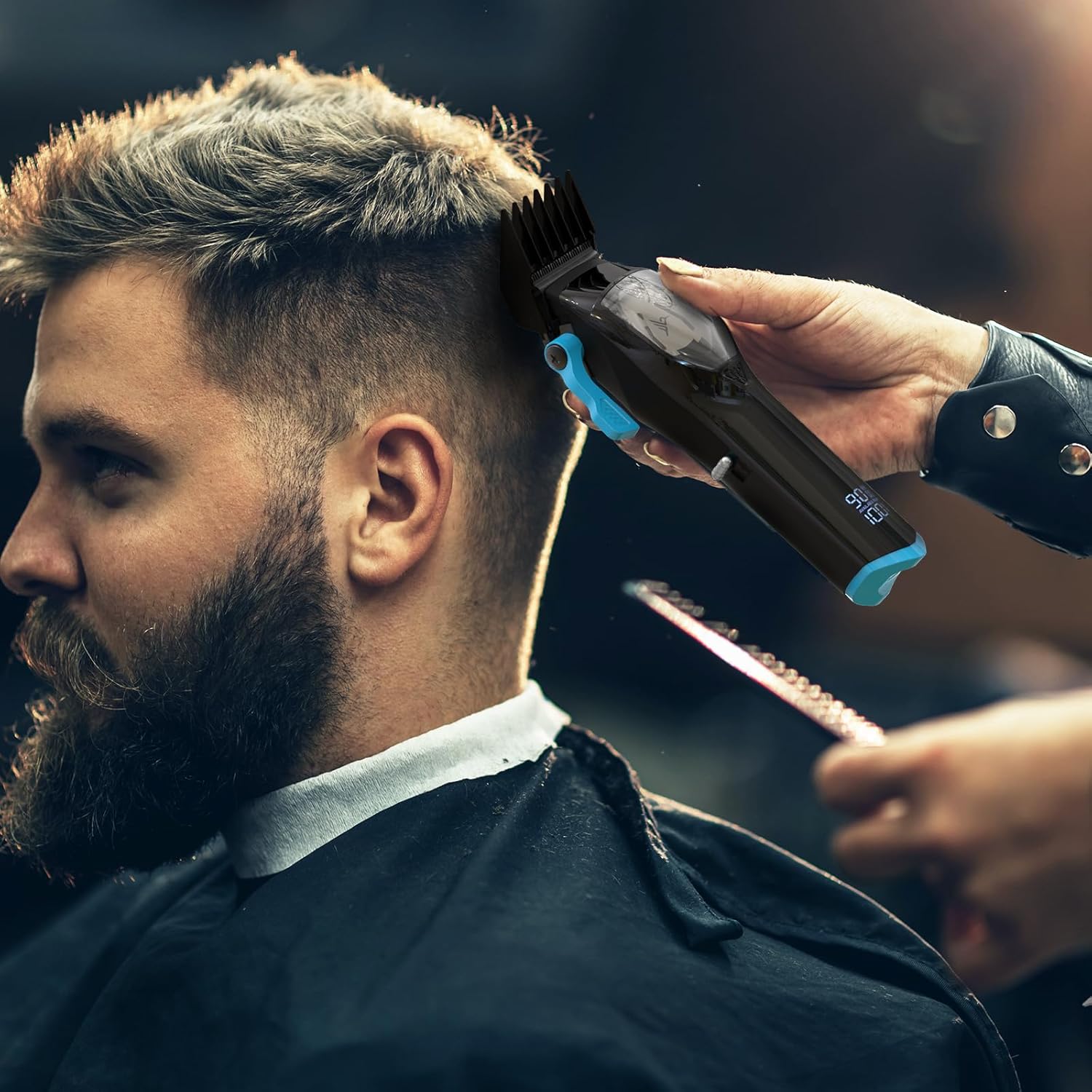 HUMMINGBIRD Pro Series Hair Clippers and Trimmer Set – 9,000 RPM Brushless Motor, DLC Blade, Zero-Gapped T-Blade Trimmer, Cordless USB-C Rechargeable, Super Torque, Carry Case, Professional Barber Kit