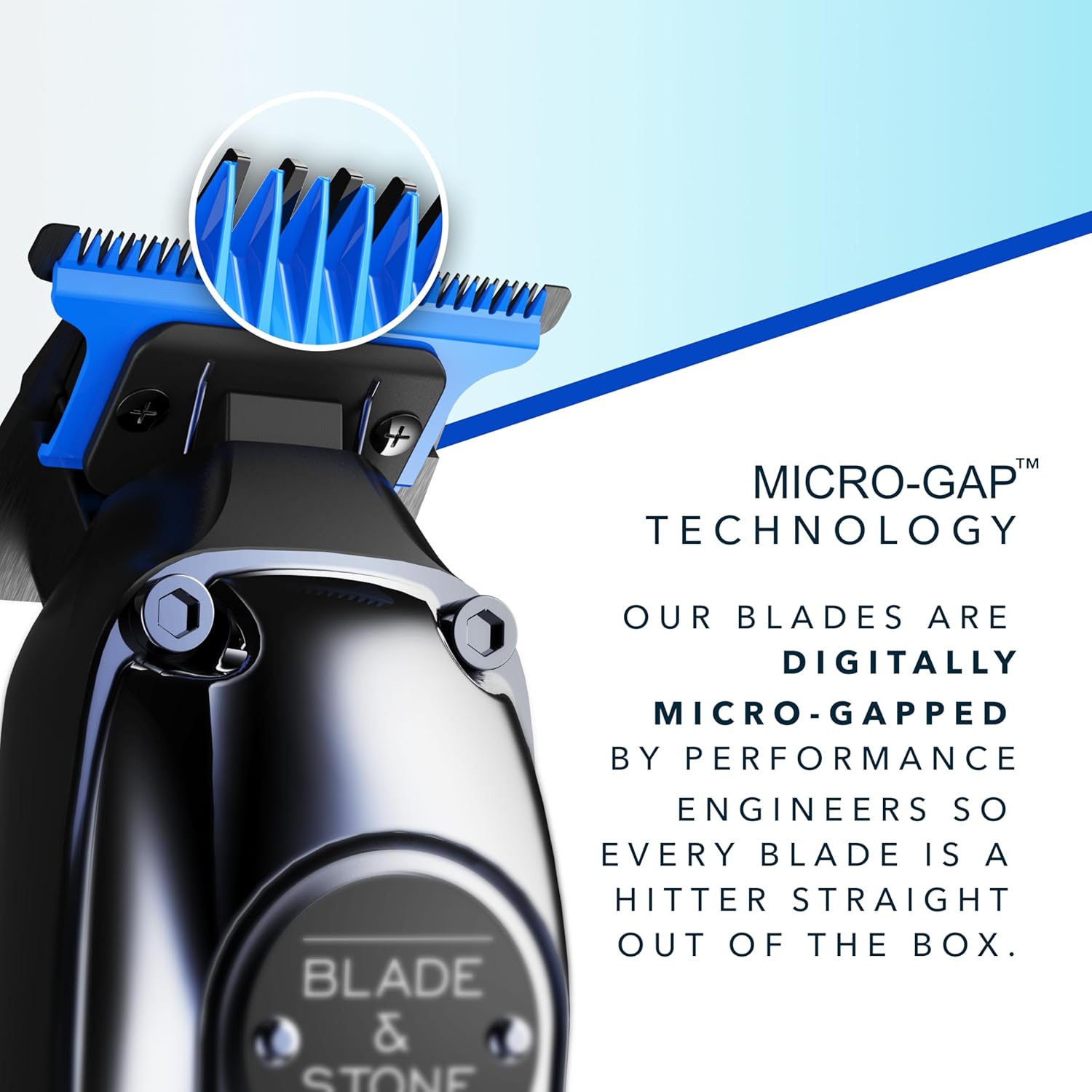 Blade & Stone Professional Hair Trimmer for Men PT301 | Diamond-S Blade | Micro-Gap Tech | 7200 RPM Durable Motor, All-Metal, Cordless Hair Trimmer - Dark Night