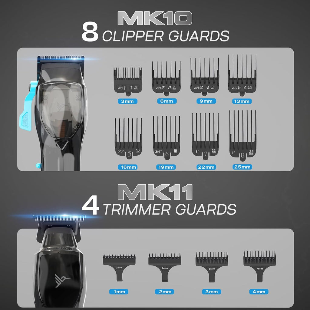 HUMMINGBIRD Pro Series Hair Clippers and Trimmer Set – 9,000 RPM Brushless Motor, DLC Blade, Zero-Gapped T-Blade Trimmer, Cordless USB-C Rechargeable, Super Torque, Carry Case, Professional Barber Kit