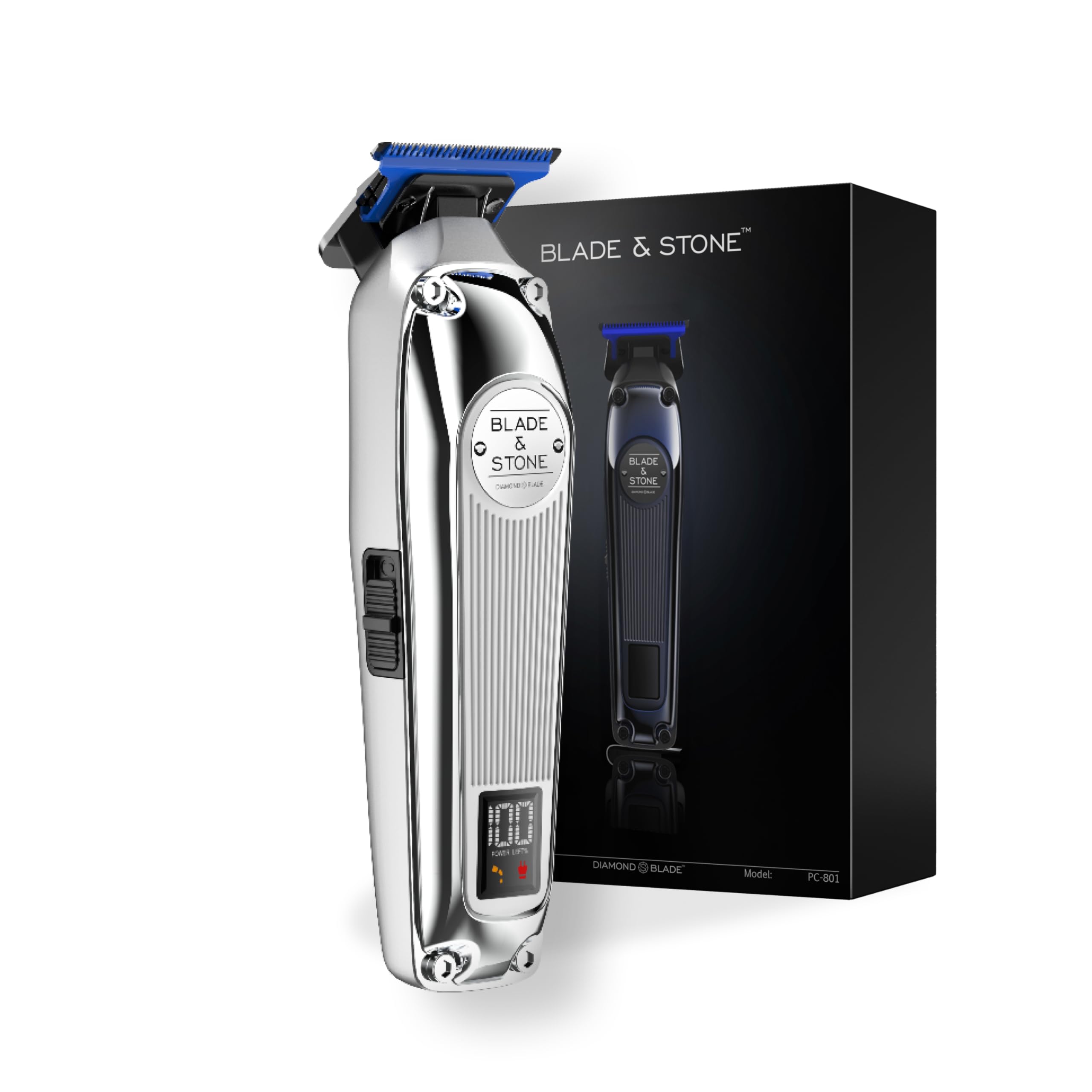 Blade & Stone Professional Hair Trimmer for Men PT301 | Diamond-S Blade | Micro-Gap Tech | 7200 RPM Durable Motor, All-Metal, Cordless Hair Trimmer - Dark Night