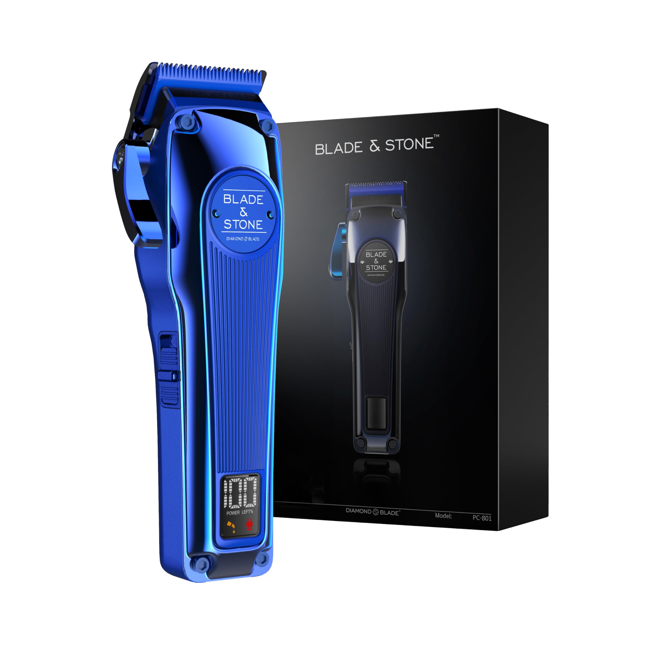 Blade & Stone Professional Hair Trimmer for Men PT301 | Diamond-S Blade | Micro-Gap Tech | 7200 RPM Durable Motor, All-Metal, Cordless Hair Trimmer - Dark Night