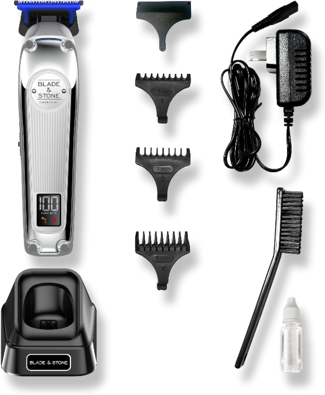 Blade & Stone Professional Hair Trimmer for Men PT301 | Diamond-S Blade | Micro-Gap Tech | 7200 RPM Durable Motor, All-Metal, Cordless Hair Trimmer - The Aviator