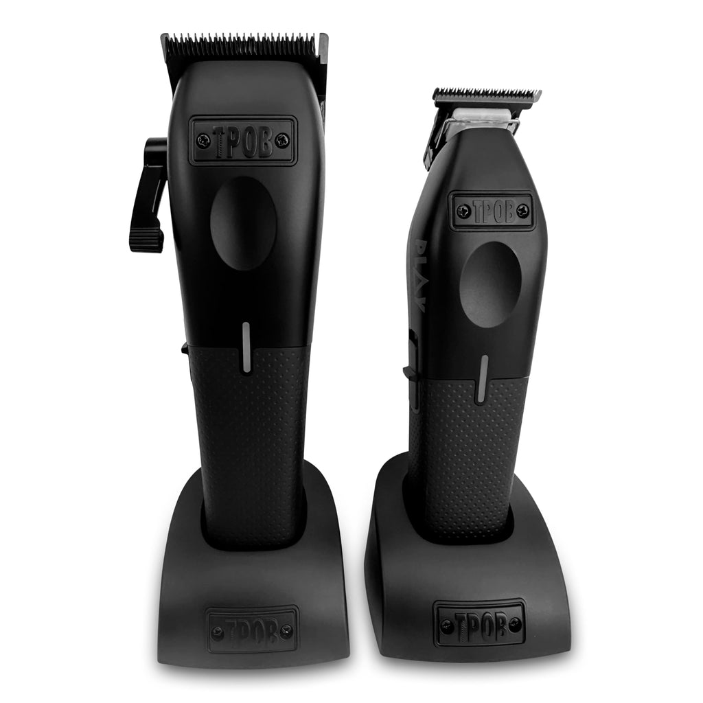 TPOB Play Barber Hair Clippers for Men 7500 RPM with Rubber Grips (Blackout 3 Set)