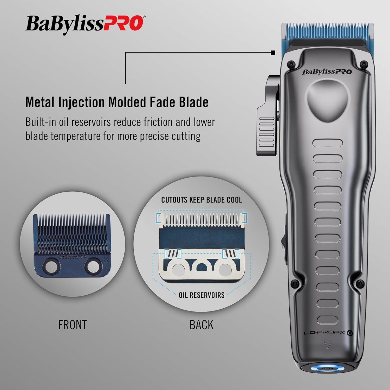 BaBylissPRO FXONE LO-PROFX Professional Cordless Clippers for Men with Interchangeable Battery