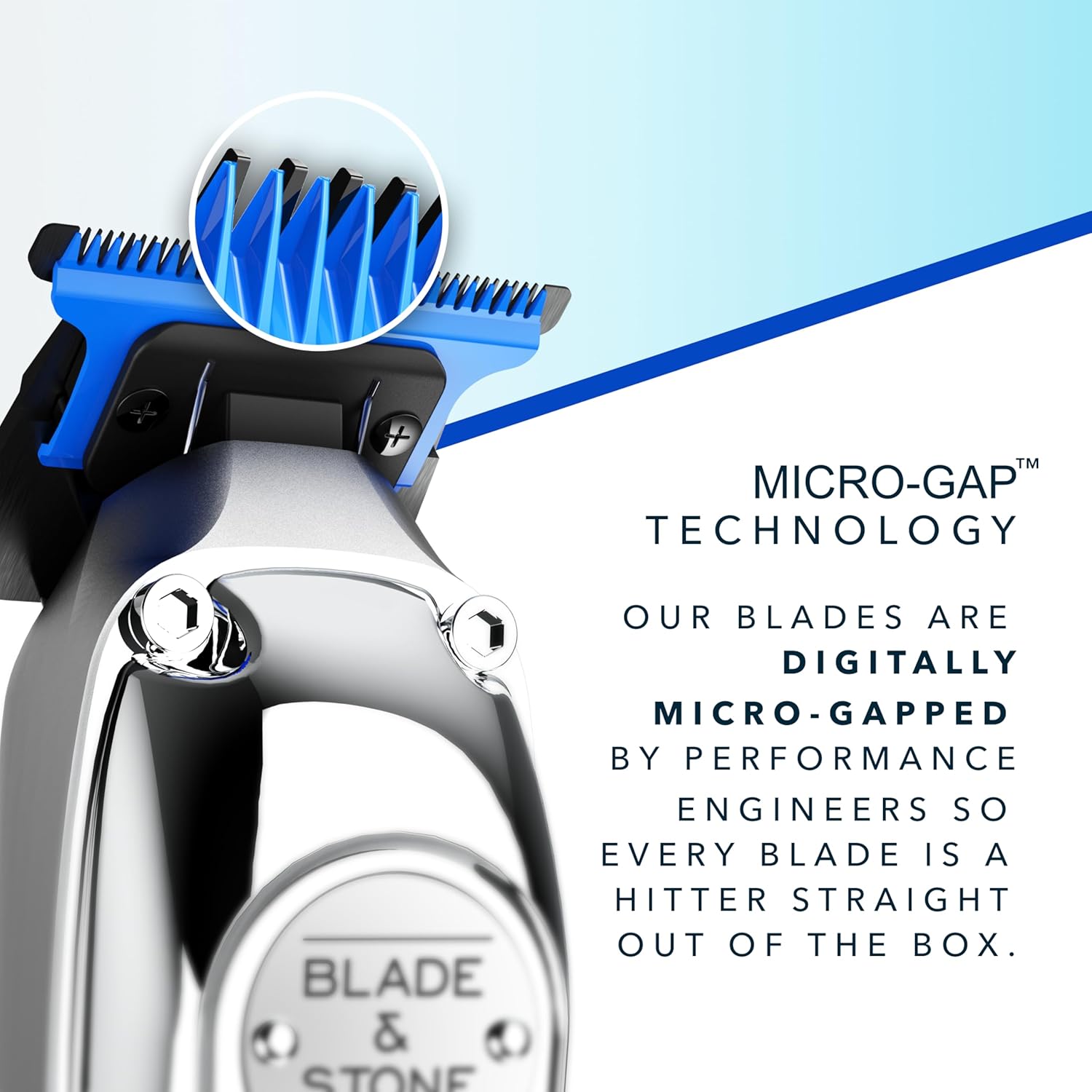 Blade & Stone Professional Hair Trimmer for Men PT301 | Diamond-S Blade | Micro-Gap Tech | 7200 RPM Durable Motor, All-Metal, Cordless Hair Trimmer - The Aviator