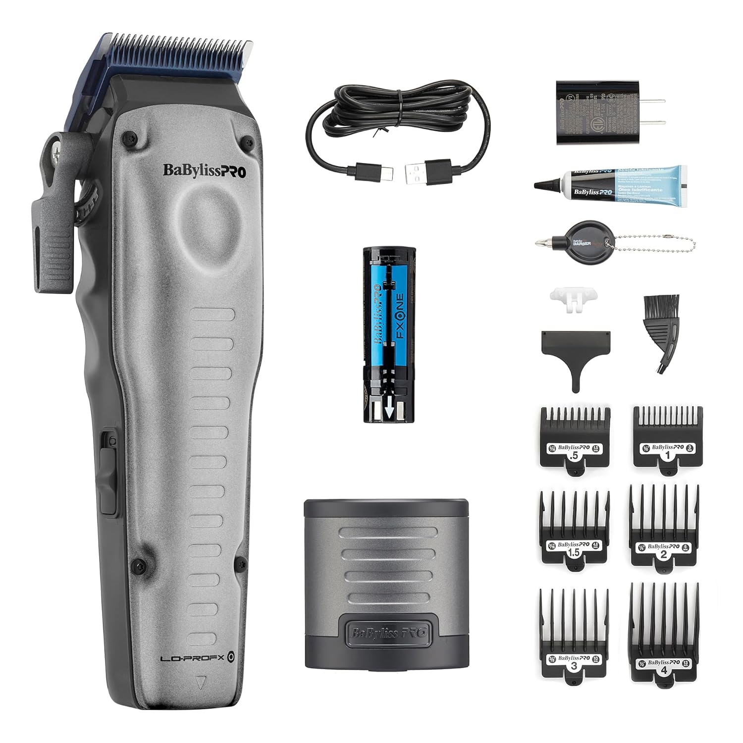 BaBylissPRO FXONE LO-PROFX Professional Cordless Clippers for Men with Interchangeable Battery