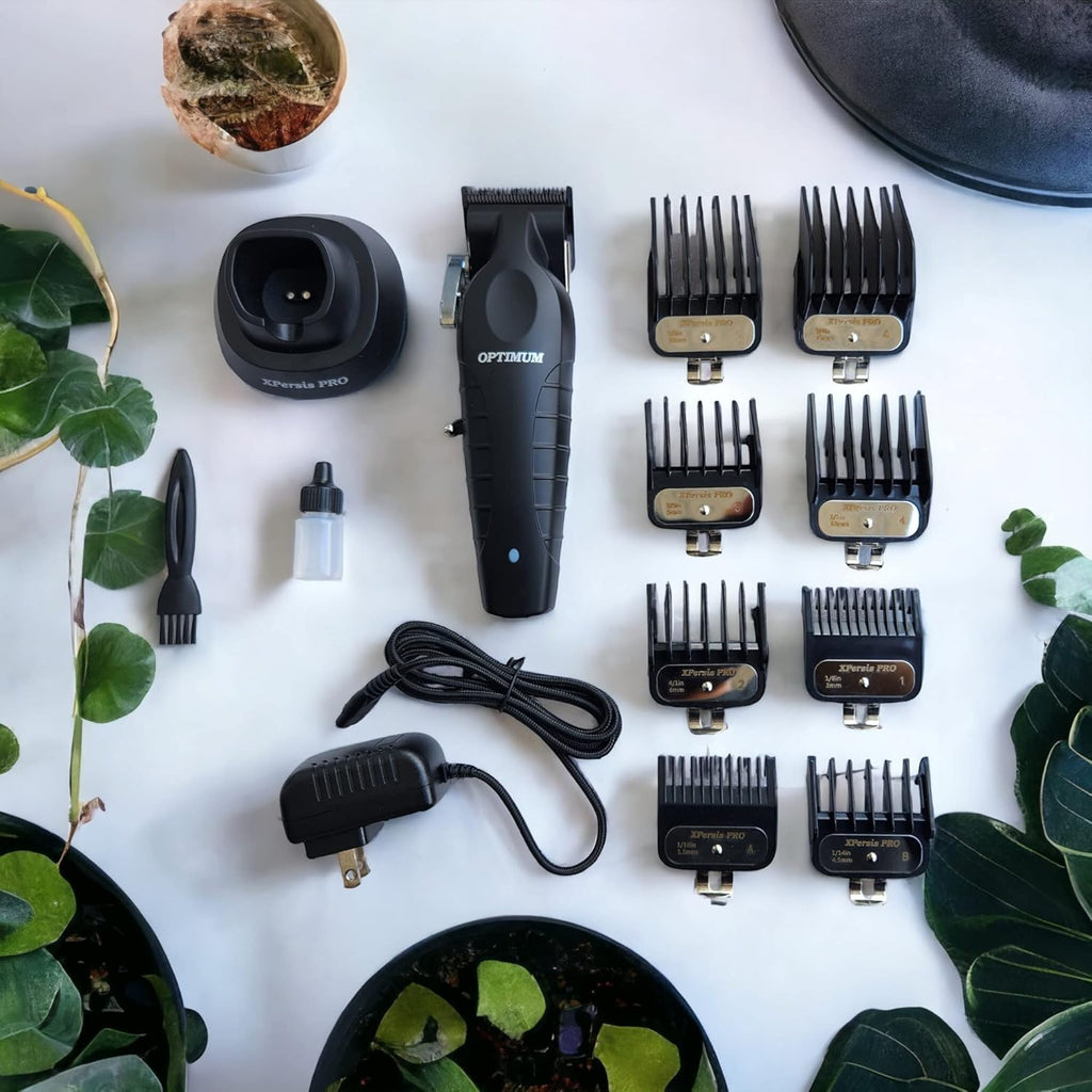 PRO Optimum Professional Hair Clipper for Mens, Barbers Cordless Hair Clipper, Floating Lever Ergonomic Quiet, 6 Hrs Run Time New Technology Metallurgy Static Carbon Steel Taper Blade